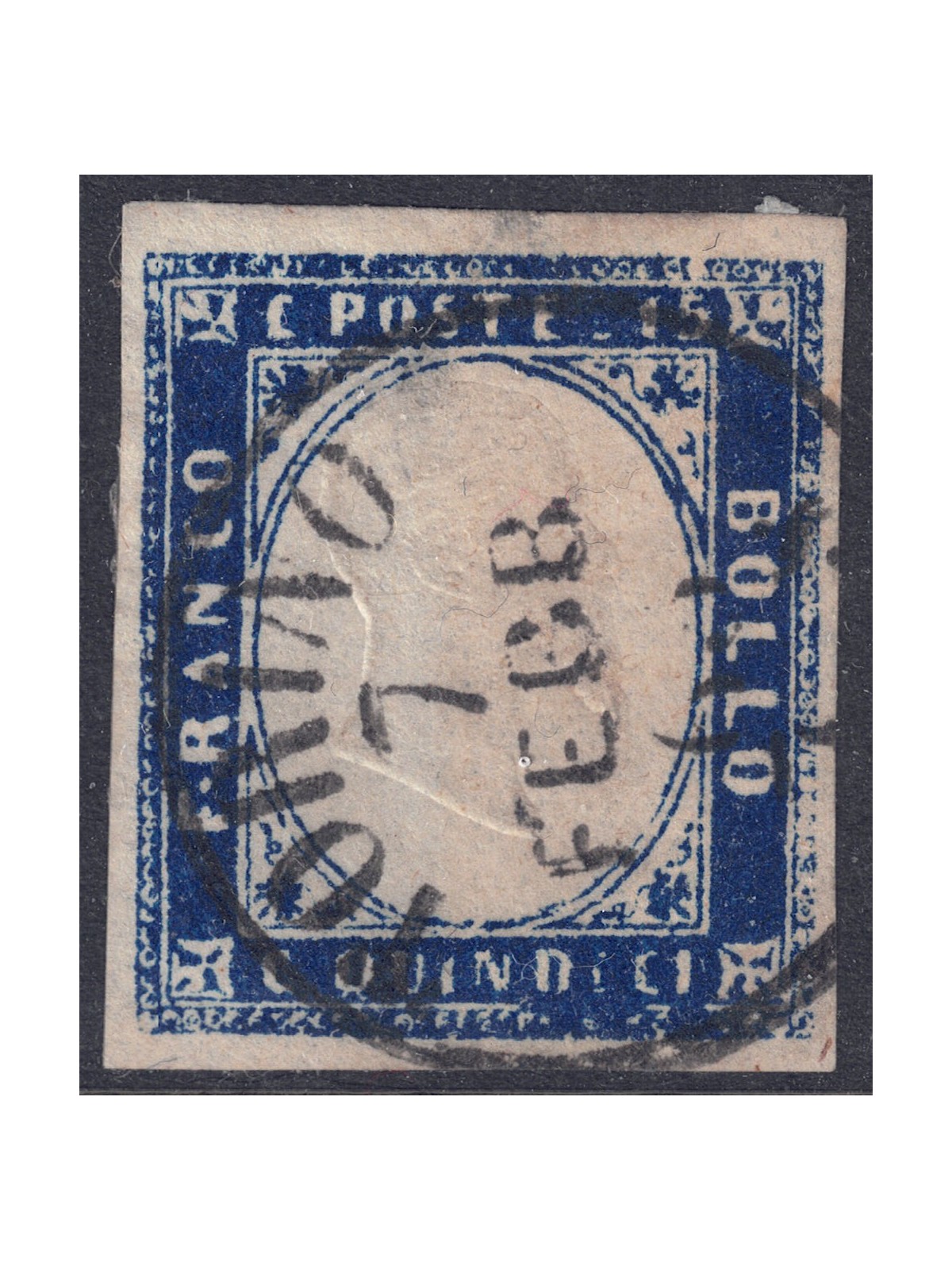 ITALY KINGDOM 1863 Matraire 15c blue us