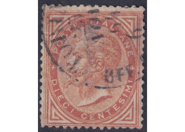 ITALY KINGDOM 1865 De La Rue 10c ochre (Turin) us