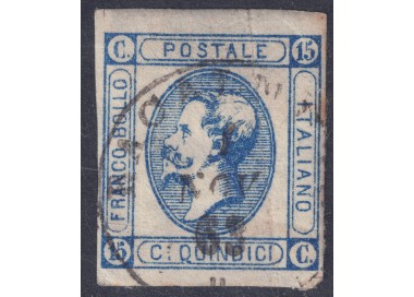 ITALIA REGNO 1863 15c litografico (II tipo) us