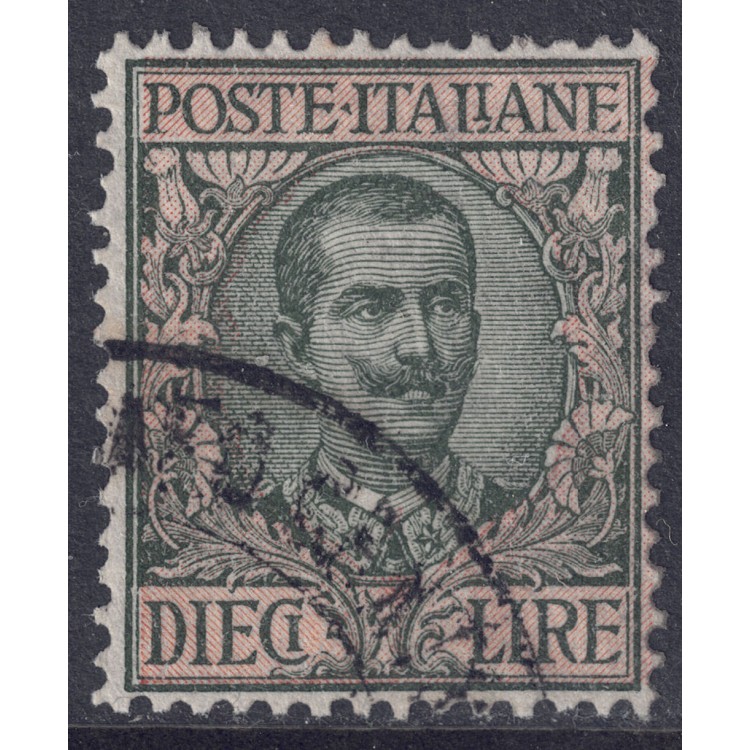 ITALY KINGDOM 1910 Floral £10 olive and rose us
