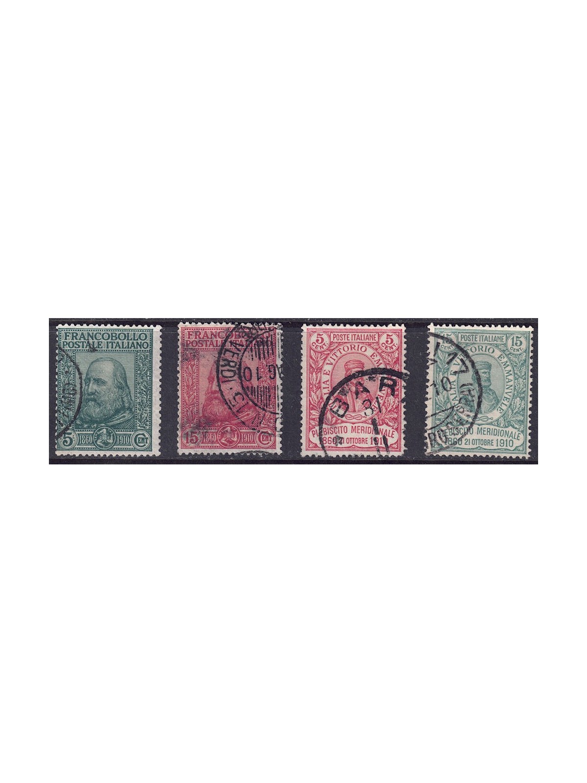 ITALY KINGDOM 1910 Garibaldi, Risorgimento and Plebiscite 4v us