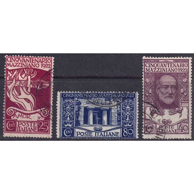 ITALY KINGDOM 1922 Giuseppe Mazzini 3v us