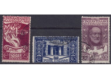 ITALY KINGDOM 1922 Giuseppe Mazzini 3v us