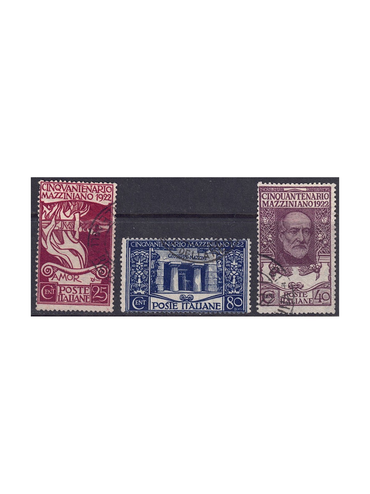 ITALY KINGDOM 1922 Giuseppe Mazzini 3v us
