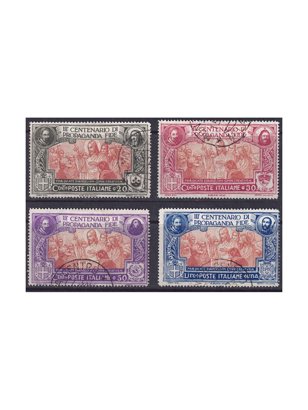 ITALIA REGNO 1923 Propaganda Fide 4v us