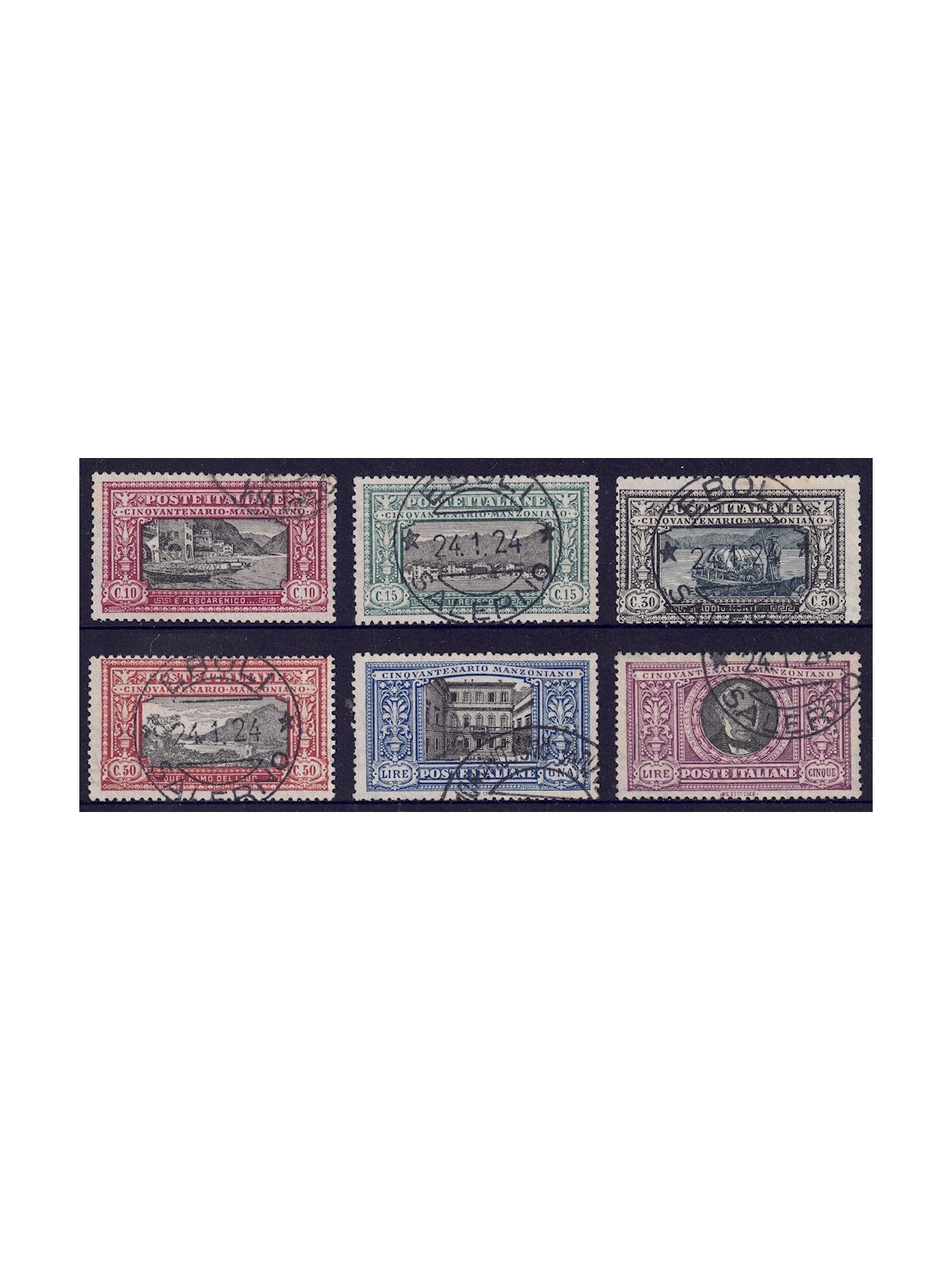 ITALIA REGNO 1923 Alessandro Manzoni 6v us