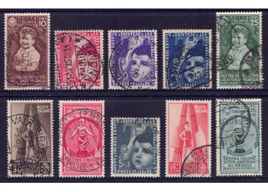 ITALY KINGDOM 1937 Summer Colonies 10v US