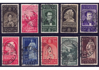 ITALIA REGNO 1937 Uomini illustri 10v us