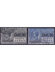 ITALIA REGNO 1927 Posta aerea, soprastampati 2v us