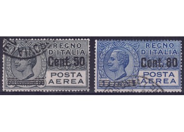 ITALIA REGNO 1927 Posta aerea, soprastampati 2v us