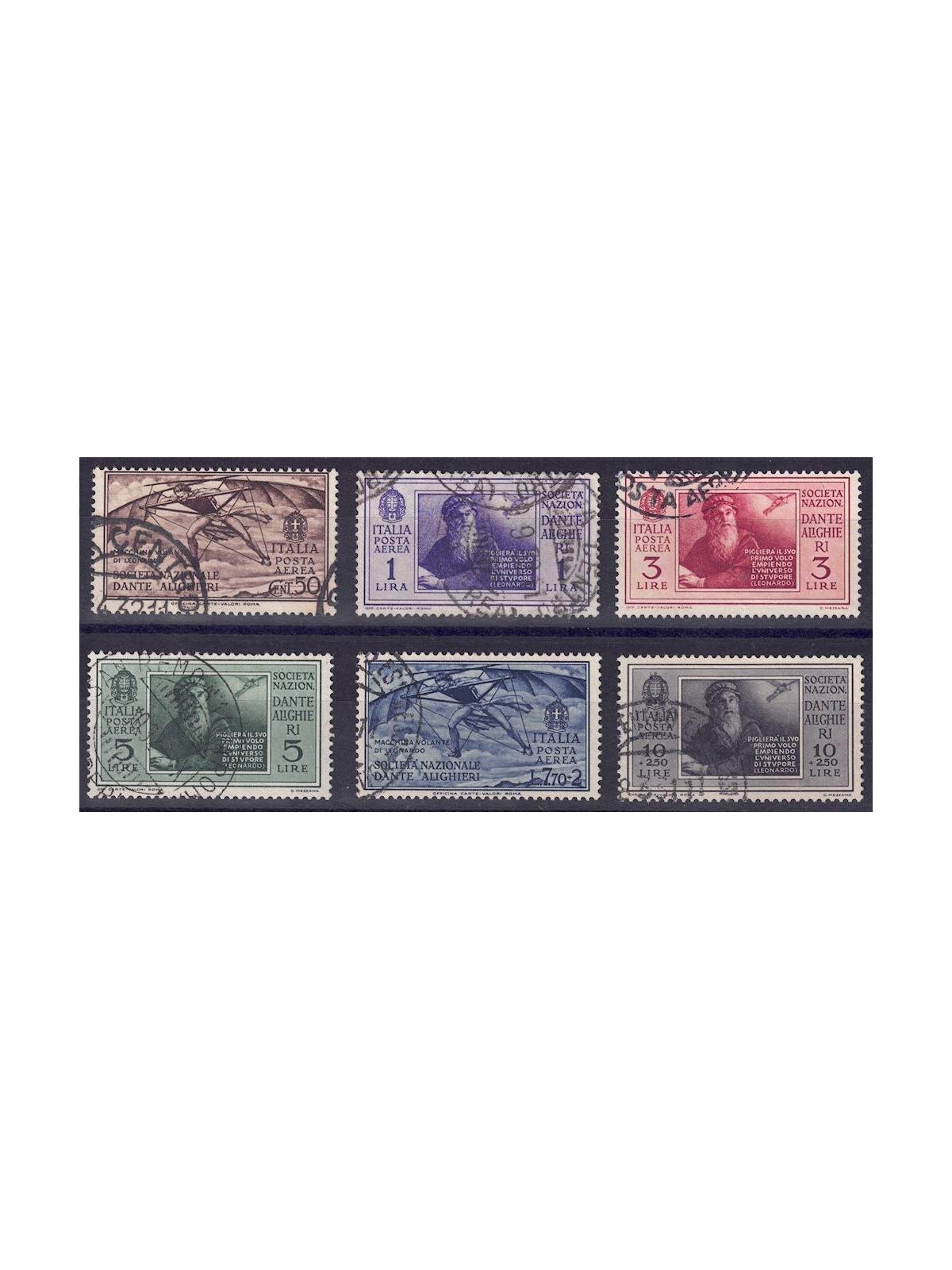 ITALY KINGDOM 1932 Dante Alighieri (airmail) 6v us