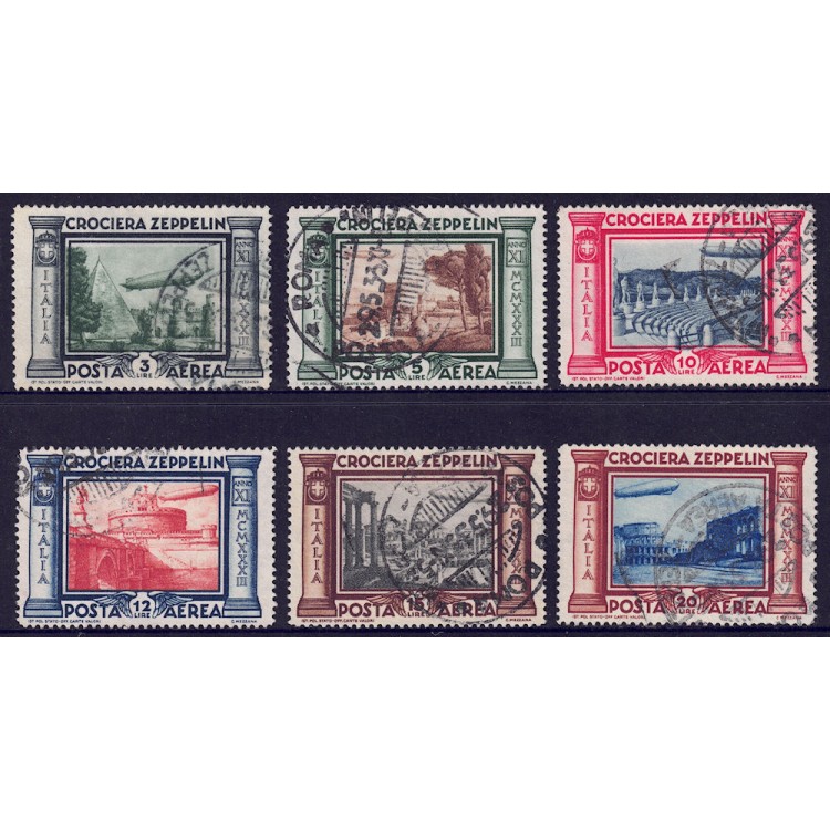ITALY KINGDOM 1933 Zeppelin Cruise 6v us