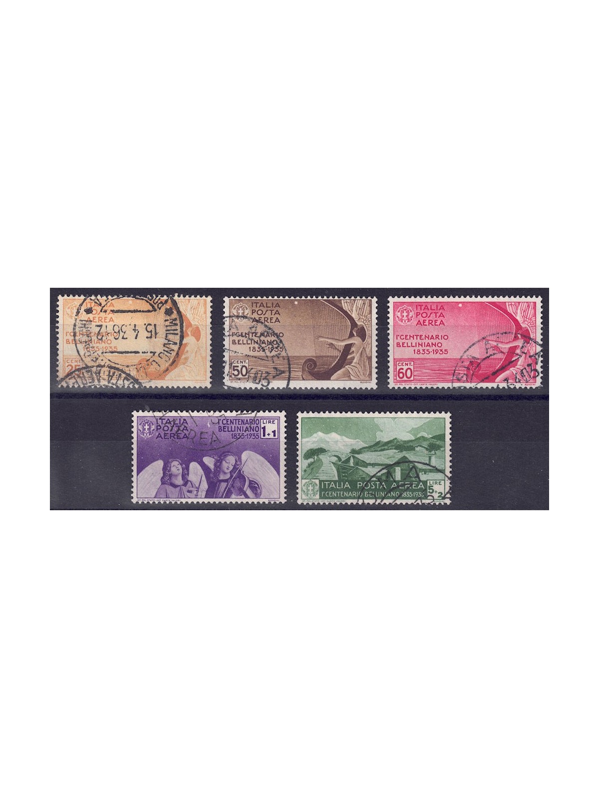ITALIA REGNO 1935 Centenario Bellini (posta aerea) 5v us