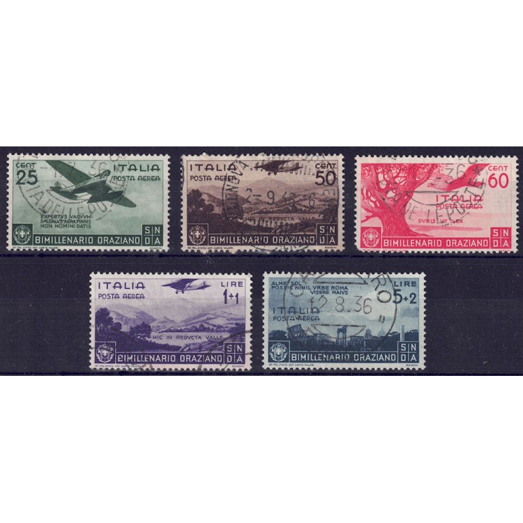 ITALY KINGDOM 1936 Bimillennium Horace (airmail) 5v us