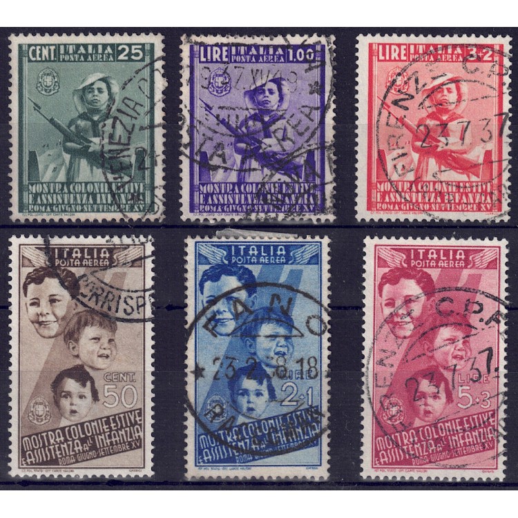 ITALIA REGNO 1937 Colonie estive (posta aerea) 6v us