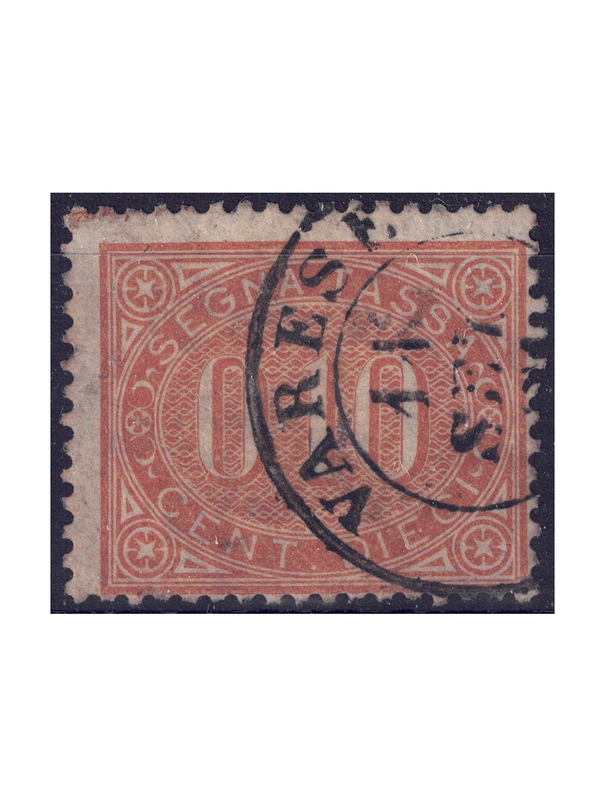 ITALIA REGNO 1869 Segnatasse 10c bruno arancio us