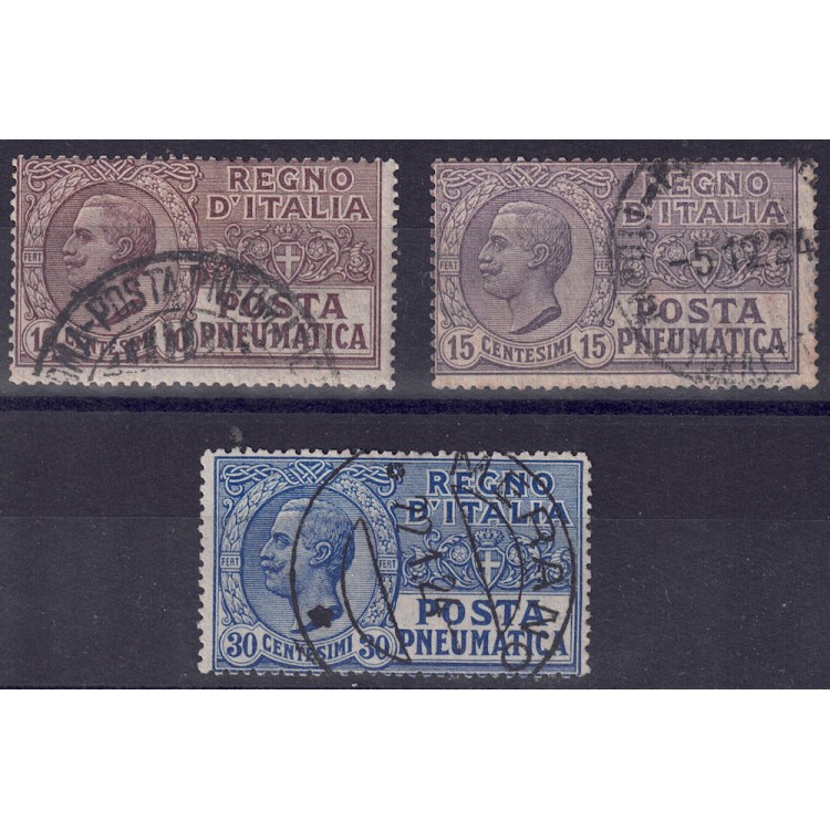 ITALY KINGDOM 1913-23 Pneumatic post 3v us