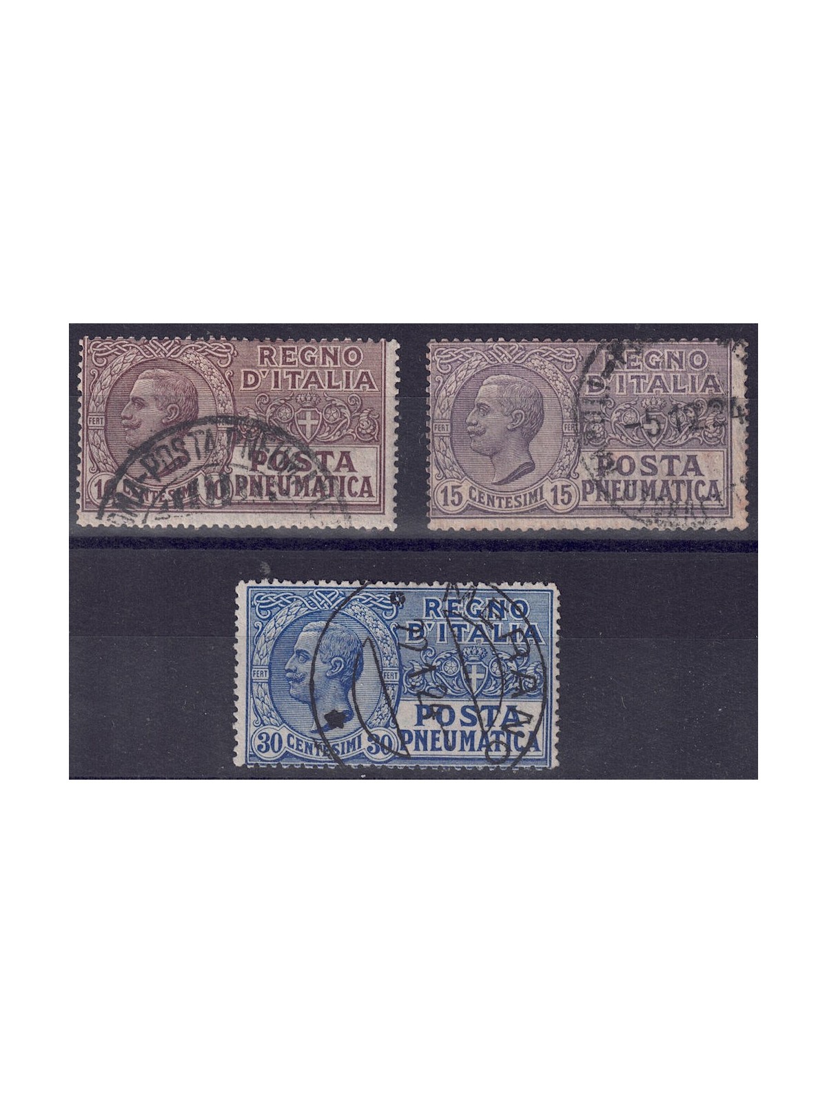 ITALY KINGDOM 1913-23 Pneumatic post 3v us