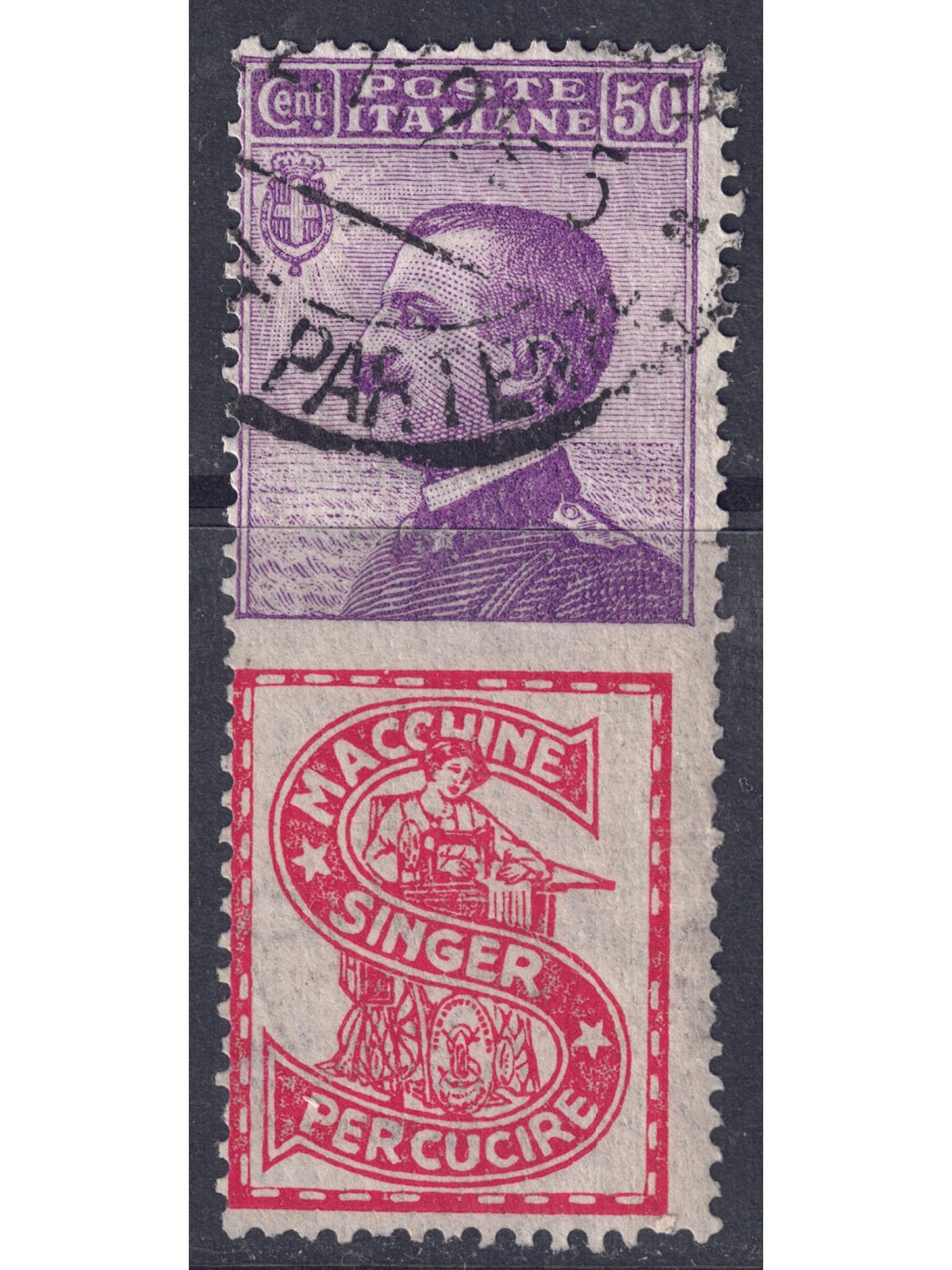 ITALY KINGDOM 1924-25 Advertising 50c (Singer) us