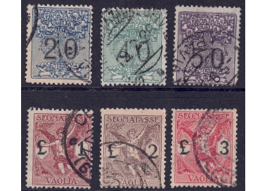 ITALIA REGNO 1924 Segnatasse Vaglia 6v us