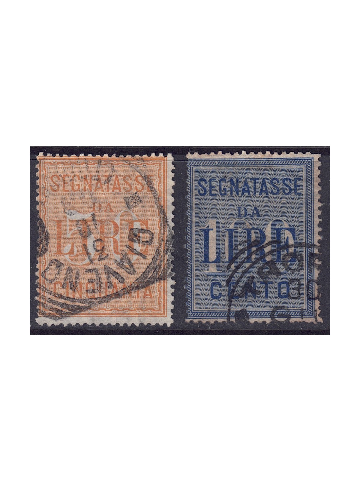 ITALY KINGDOM 1903 Tax stamps, high values 2v used