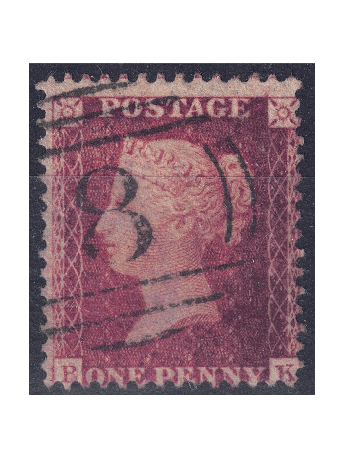 GRAN BRETAGNA 1855 Regina Vittoria (1p bruno rosso) dent. 14 us