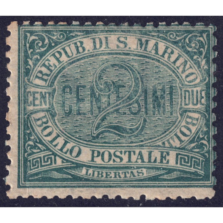 SAN MARINO 1877-90 2c verde MH*
