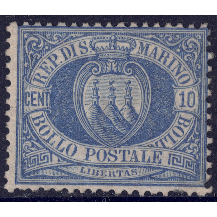 SAN MARINO 1877-90 10c ultramarine MH*