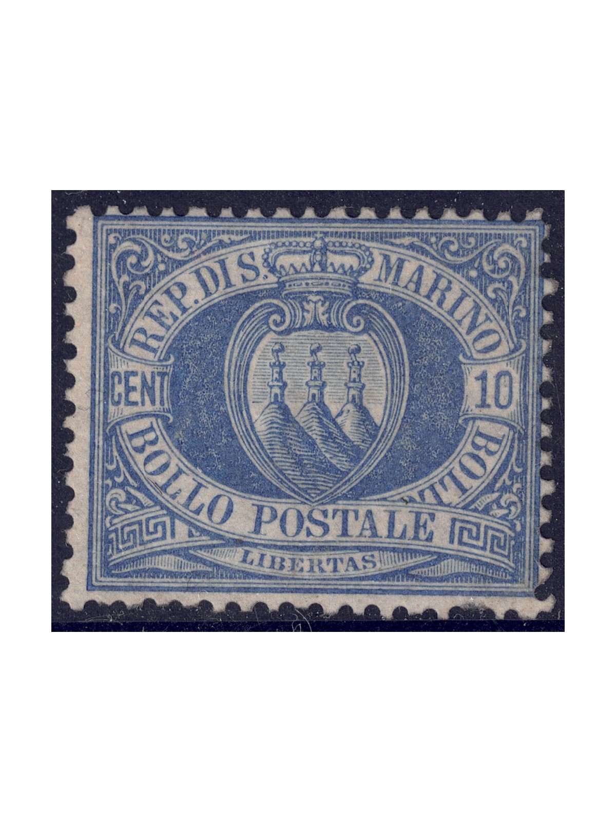 SAN MARINO 1877-90 10c ultramarine MH*