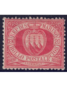 SAN MARINO 1877-90 20c red MH*