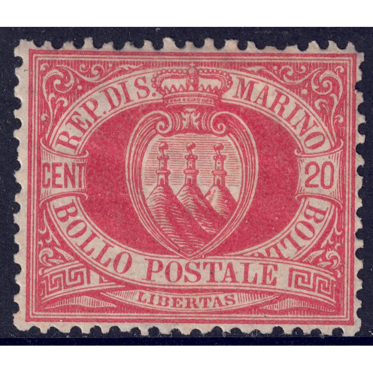 SAN MARINO 1877-90 20c red MH*