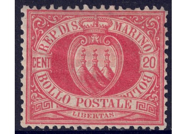 SAN MARINO 1877-90 20c red MH*