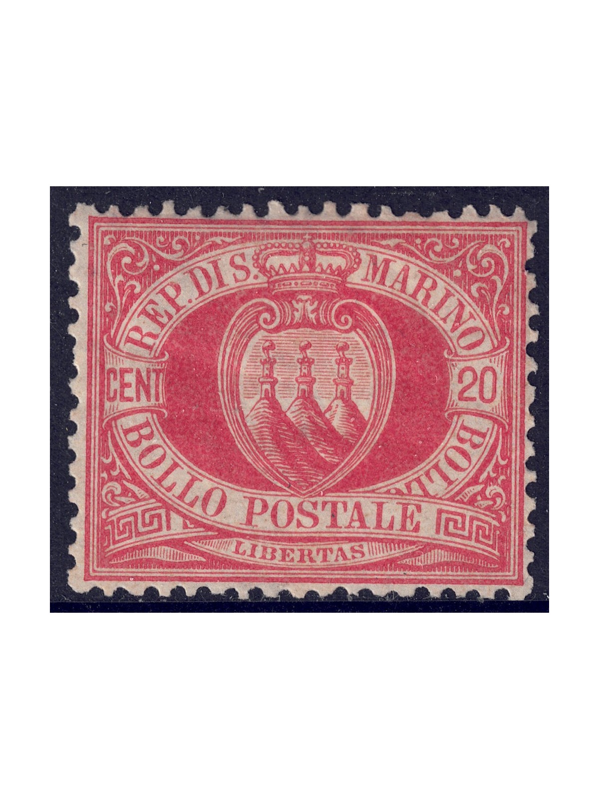 SAN MARINO 1877-90 20c rosso MH*