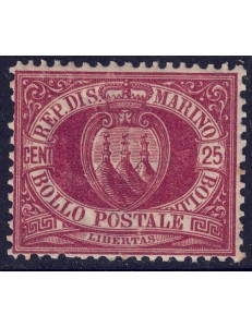 SAN MARINO 1877-90 25c bruno lacca MH*