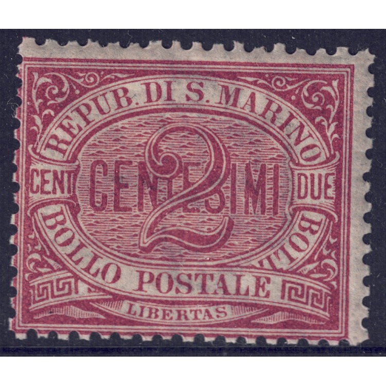 SAN MARINO 1894-99 2c carminio MH*
