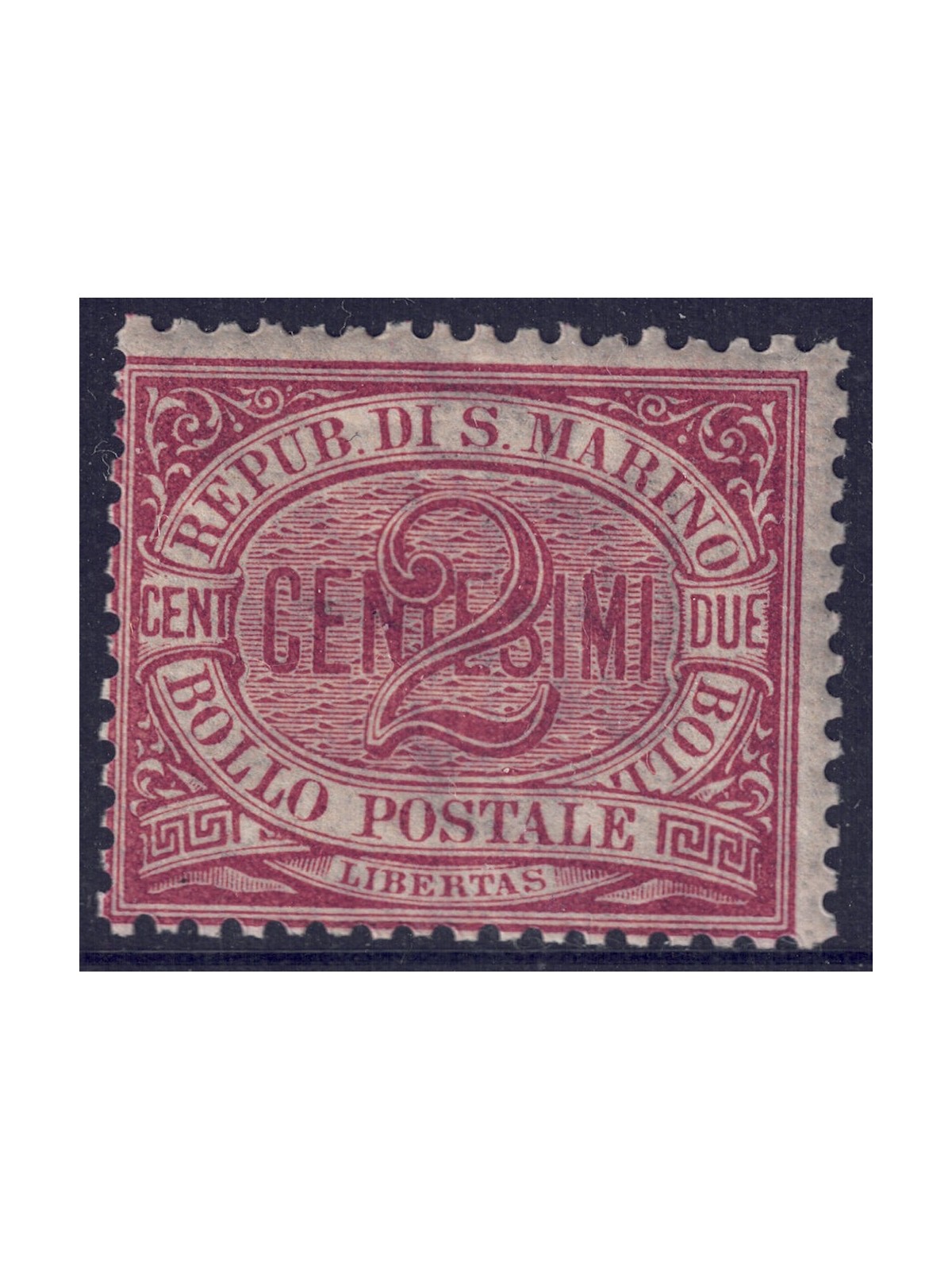 SAN MARINO 1894-99 2c carminio MH*