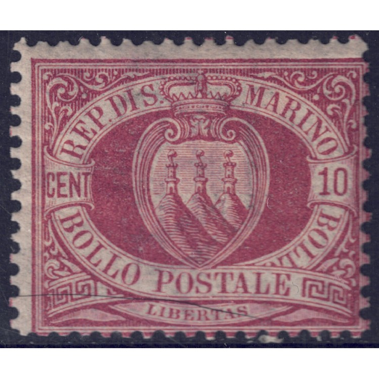 SAN MARINO 1894-99 10c dark red brown MH*