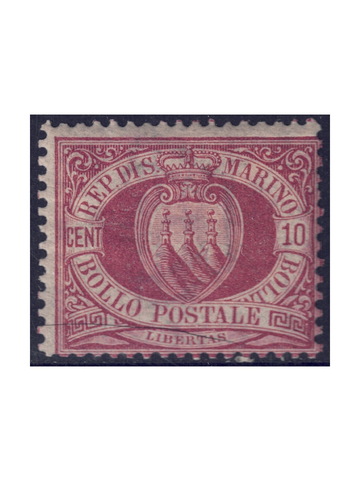 SAN MARINO 1894-99 10c dark red brown MH*