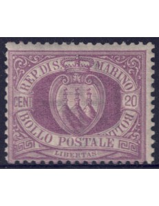SAN MARINO 1894-99 20c lilac purple MH*