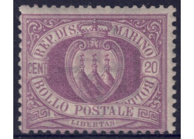 SAN MARINO 1894-99 20c lilla viola MH*