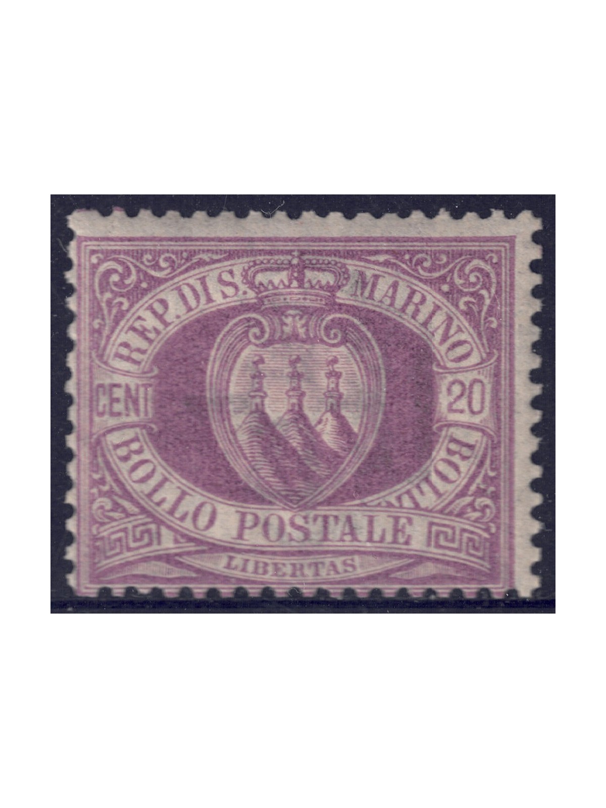 SAN MARINO 1894-99 20c lilac purple MH*