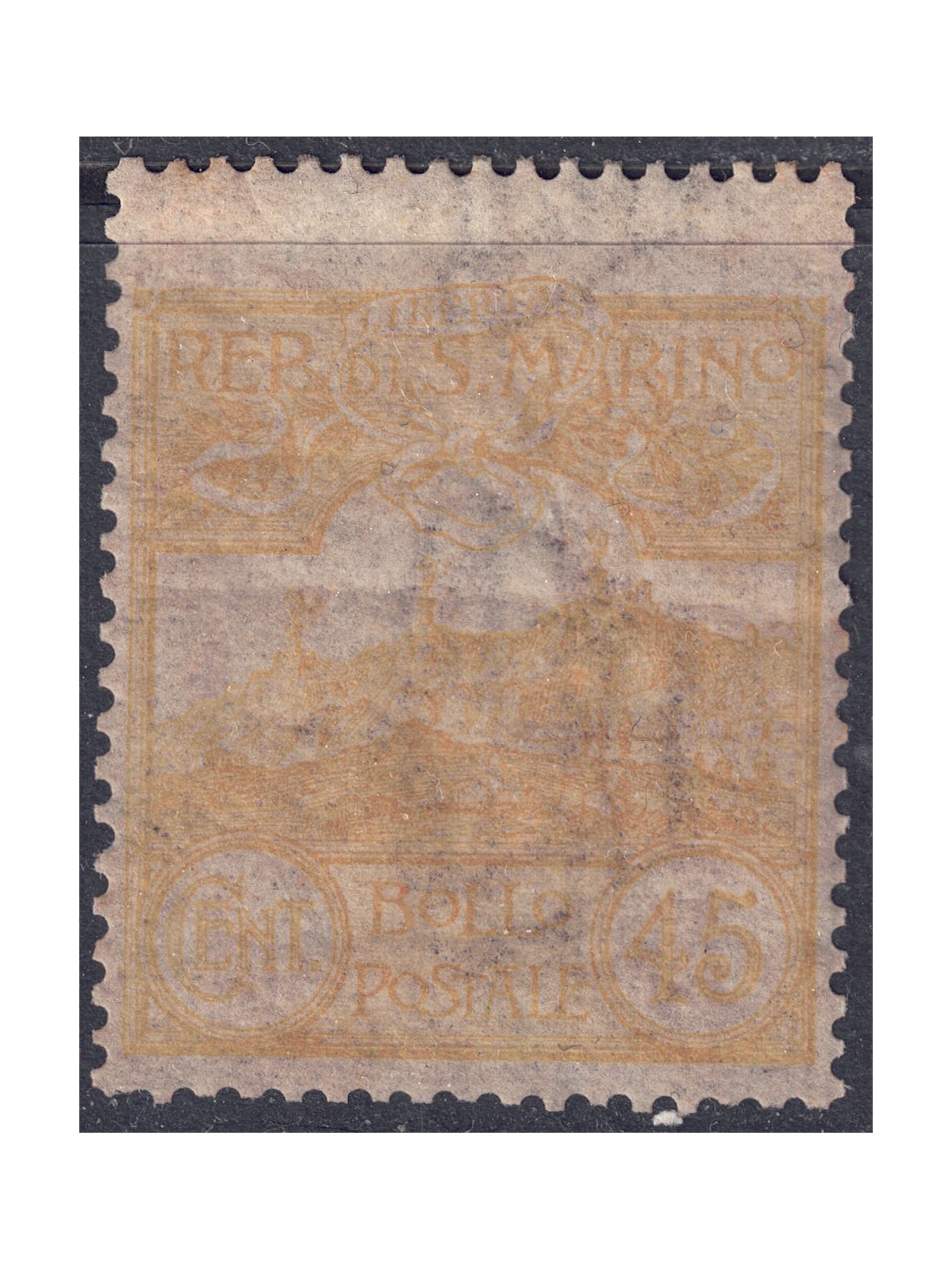 SAN MARINO 1903 45c giallo MH*