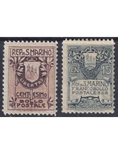 SAN MARINO 1907 Coat of Arms 2v MH*