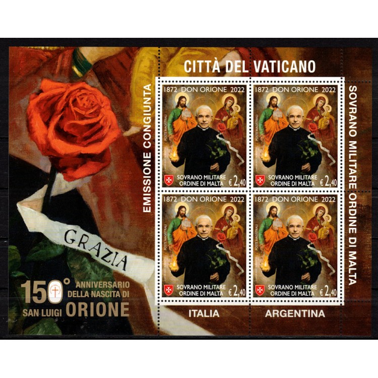 SMOM 2022 San Luigi Orione m/s MNH**