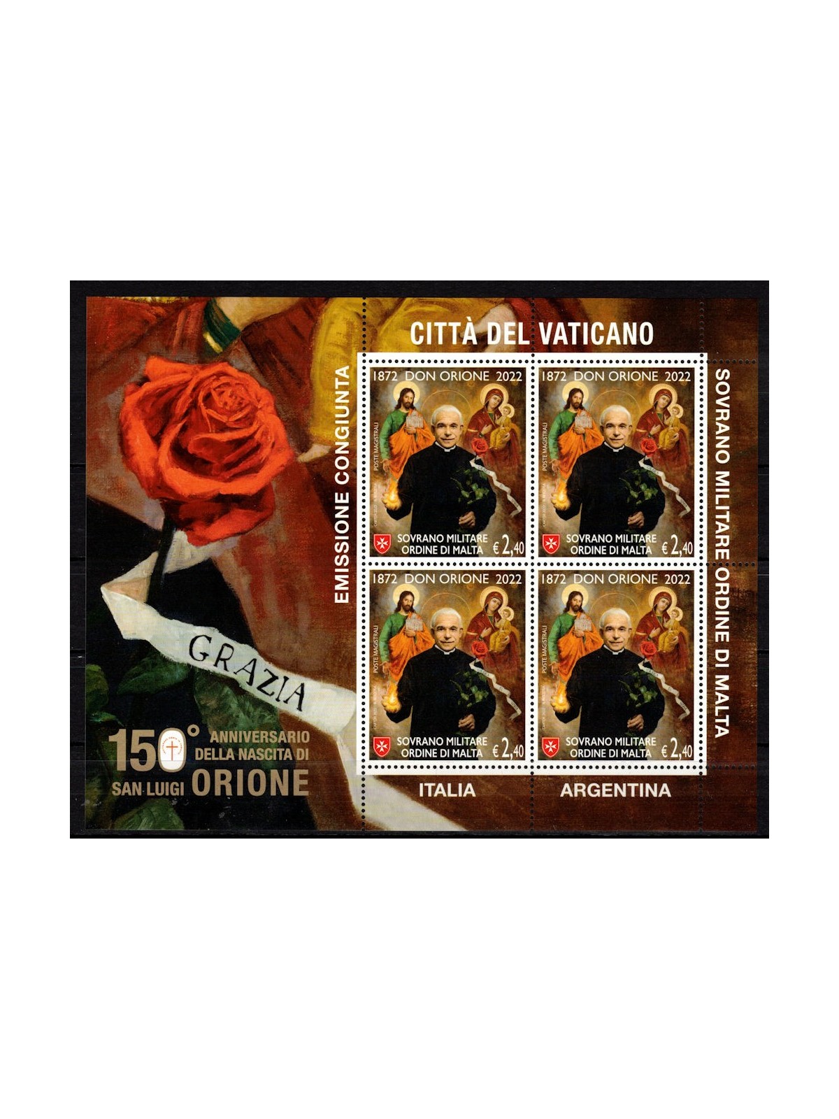 SMOM 2022 San Luigi Orione m/s MNH**