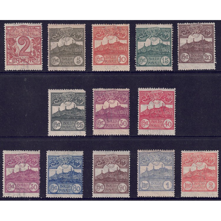 SAN MARINO 1921-23 Cipher or view of San Marino 13v MH*