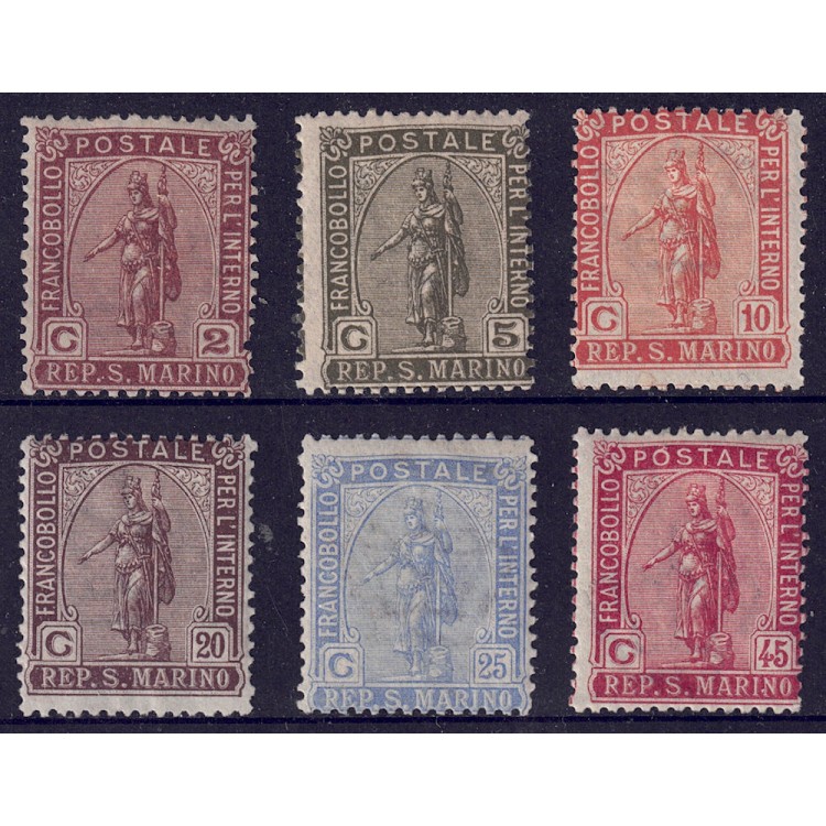 SAN MARINO 1922 Statue of Liberty (Domestic Service) 6v MH*