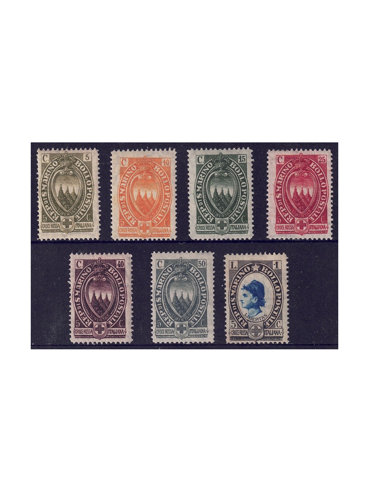 SAN MARINO 1923 Pro Red Cross 7v MH*