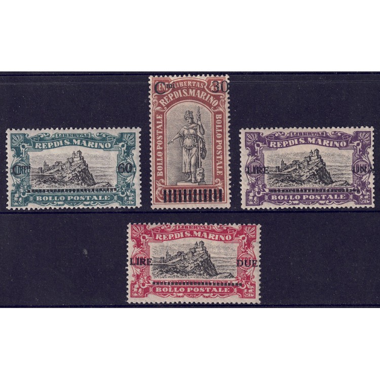 SAN MARINO 1924 Pro Combatants overprinted 4v MH*