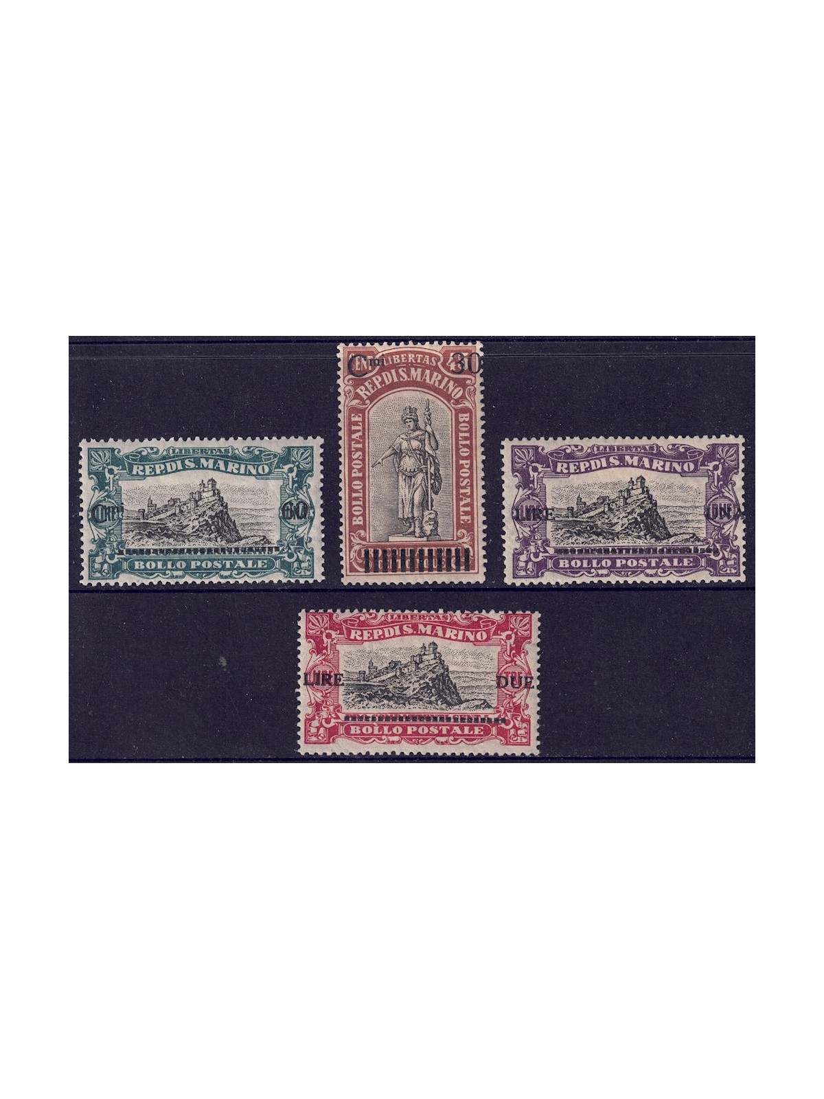 SAN MARINO 1924 Pro Combatants overprinted 4v MH*